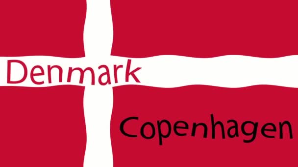 Pozadí Záznamu Pohybu Barevnou Vlajkou Dánská Vlajka — Stock video