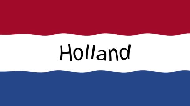 Bewegtbildhintergrund Mit Bunter Flagge Die Flagge Von Holland Die Niederlande — Stockvideo
