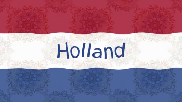 Rörelsematerial Bakgrund Med Färgglada Flagga Hollands Flagga Nederländerna — Stockvideo