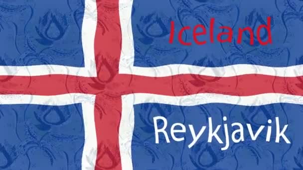Fondo Imágenes Movimiento Con Bandera Colores Mapa Islandia — Vídeo de stock