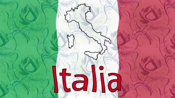 Fondo Imágenes Movimiento Con Bandera Colores Bandera Italia Italia — Vídeo de stock