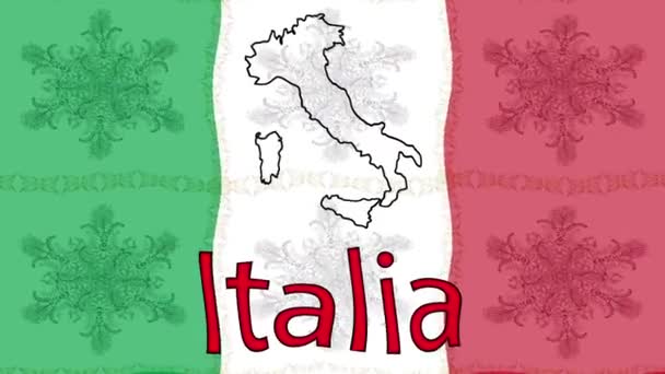 Bewegtbildhintergrund Mit Bunter Flagge Die Flagge Italiens Italien — Stockvideo