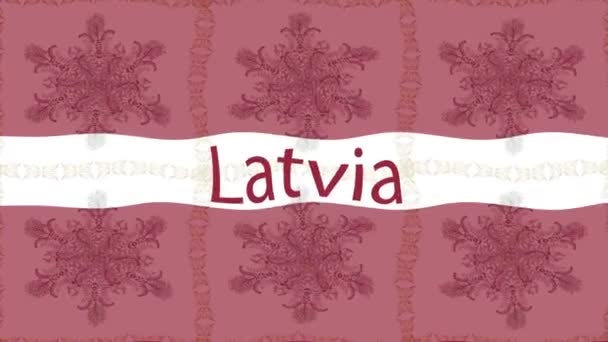 Sfondo Filmato Movimento Con Bandiera Colorata Mappa Latvia — Video Stock
