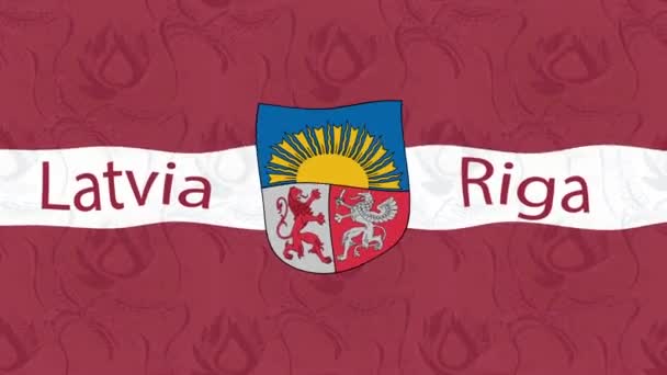 Fondo Imágenes Movimiento Con Bandera Colores Mapa Latvia — Vídeos de Stock