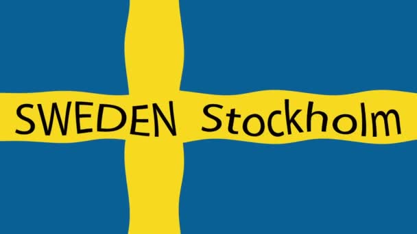 Rörelsematerial Bakgrund Med Färgglada Flagga Sveriges Flagga — Stockvideo