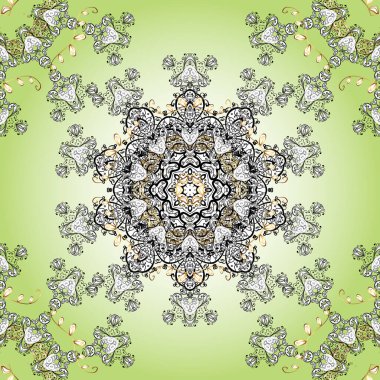 Vektör illüstrasyonunda kusursuz çiçek deseni. Çiçekler bej, beyaz ve nötr renklerde.