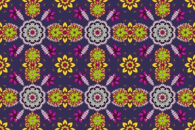 Motley illüstrasyonu. Çiçekli bahar çiçekleri. Küçük çiçekte şirin bir desen. Moda baskıları için zarif bir şablon. Küçük renkli çiçekler..