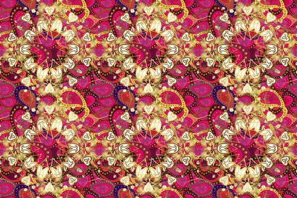 1950S 1960S Motifs Brown Red Yellow Brown Red Yellow Retro — Stock Photo, Image