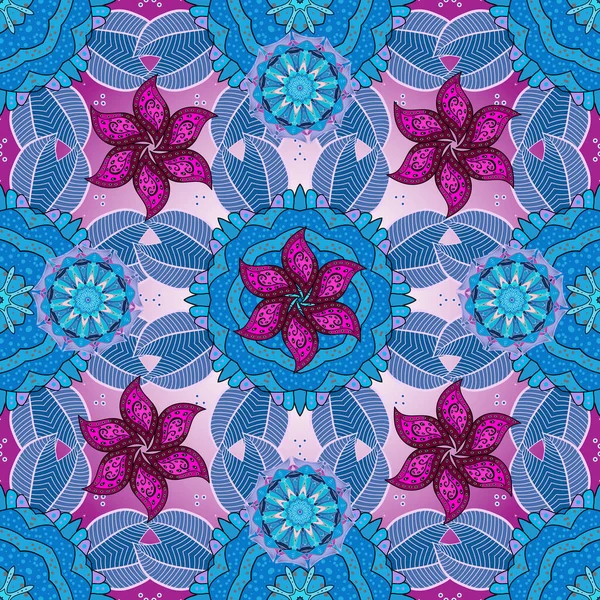 Florale Illustration Niedlichem Textil Eleganz Nahtloses Muster Mit Ethnischen Blumen — Stockfoto