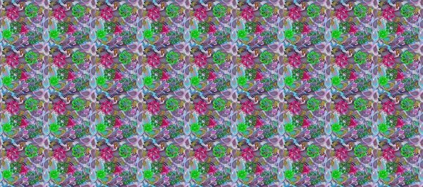 Floraler Hintergrund Auf Grüne Neutrale Und Violette Farben Grußkarte Mit — Stockfoto
