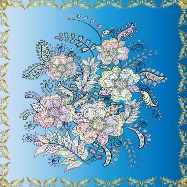 Güzel suluboya çiçek buketi pürüzsüz desenli. Güzel kumaş deseni.