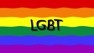 Renkli bayraklı hareketli arka plan görüntüleri. LGBT bayrağı. Gökkuşağı. 
