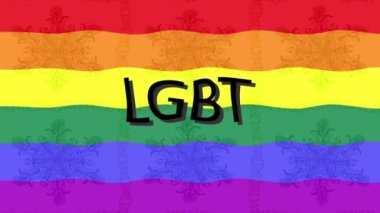 Renkli bayraklı hareketli arka plan görüntüleri. LGBT bayrağı. Gökkuşağı. 