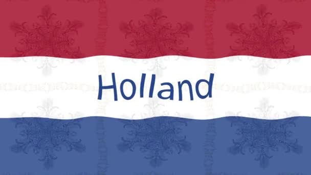 カラフルな旗で映画の背景 オランダの国旗 オランダ — ストック動画