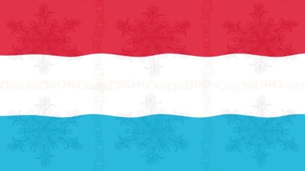 Filmagem Fundo Movimento Com Bandeira Colorida Bandeira Luxembourg — Vídeo de Stock