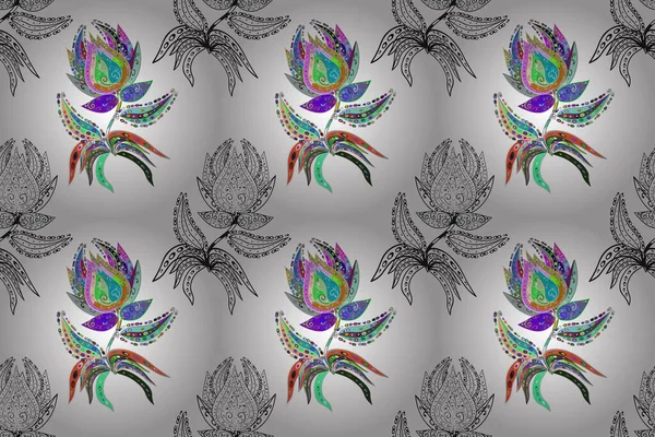 Niedliches Blumenraster Muster Flache Blume Elemente Design Farbe Sommer Theme — Stockfoto