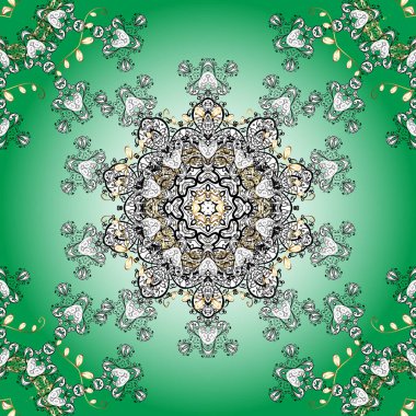 Vektör çizim. Sorunsuz çiçek desenli çiçekli, halk tarzında bırakır. Elle çizilmiş.