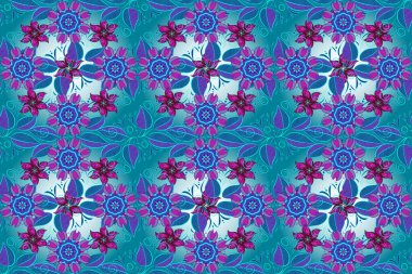 Cute flower pattern. Colour Summer Theme seamless pattern Background. Fashionable fabric pattern. Flat Flower Elements Design.