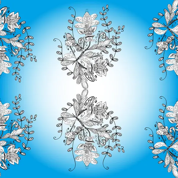 Illustration Vectorielle Sur Les Couleurs Neutres Bleues Blanches Modèle Sans — Image vectorielle