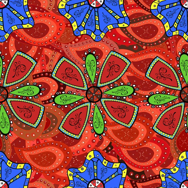Color Verano Tema Patrón Sin Costuras Fondo Diseño Elementos Flor — Archivo Imágenes Vectoriales