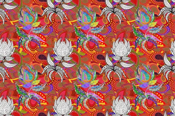Ornate Zentangle Seamless Texture Ornamental Abstract Flowers Seamless Pattern Stylized — Stock Photo, Image