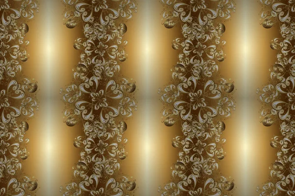 Nahtlose Orientalische Ornamente Stil Des Barock Traditionelle Klassische Raster Goldene — Stockfoto