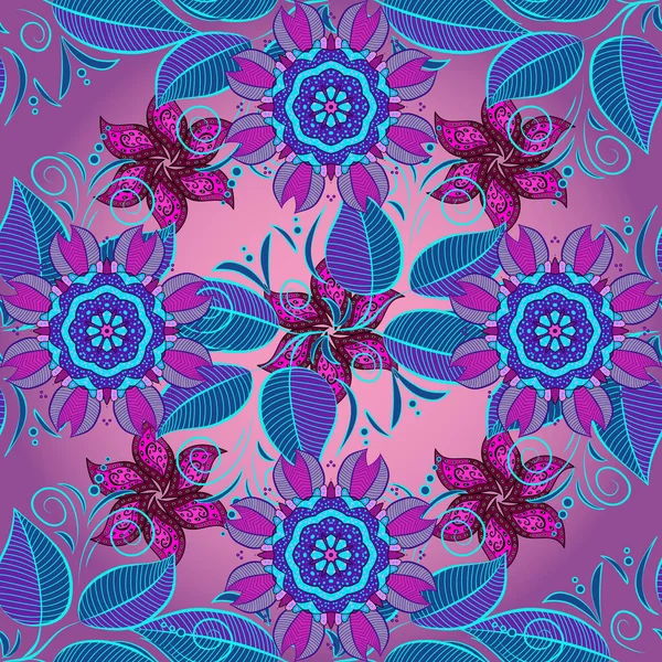 Padrão Sem Costura Com Flores Violetas Roxas Azuis Aquarela Padrão — Fotografia de Stock