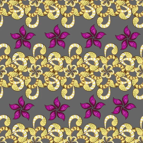 Flowers Brown Gray Yellow Colors Seamless Floral Pattern — Stock Photo, Image