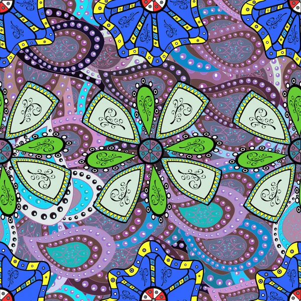 Květinové Tapety Neutrální Šedé Modré Barvy Barevný Ornamentální Okraj Bezproblémový — Stock fotografie