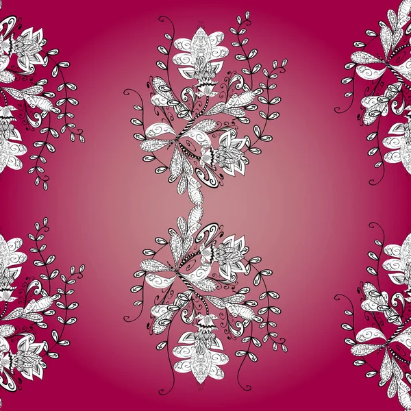 Doodle Flower Roztomilý Látkový Vzor Plochý Design Květinových Prvků Barva — Stock fotografie