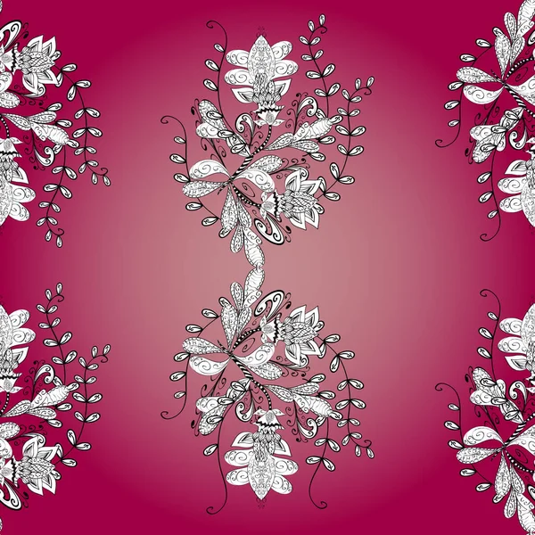 ベクター株だ 手描き シームレスな背景パターン ピンク 紫の花 — ストックベクタ