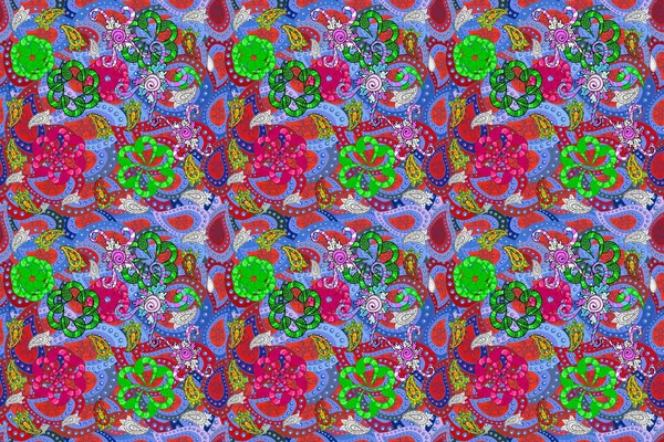 Rustikaler Chic Nahtloses Volksmuster Kleinen Wildblumen Blumenwiese Hintergrund Für Textilien — Stockfoto