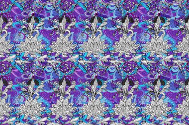 Tekstil, tebrik kartı, boyama kitabı, telefon kılıfı baskısı için kullanılabilir. Kızılderili desenli desenli desenli şal deseni. Etnik Mandala süsü. Raster Henna dövme stili.