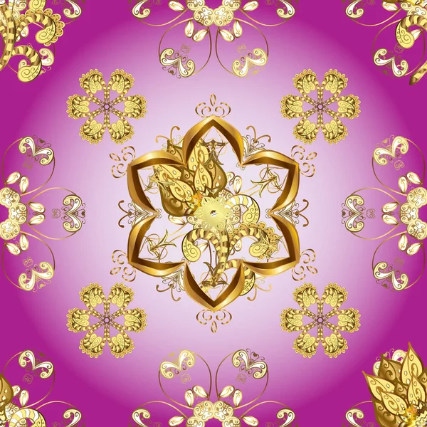 Μοτίβο Floral Στολίδι Διακοσμητικά Ίχνη Δαντέλας Χρυσή Περίτεχνη Απεικόνιση Για — Φωτογραφία Αρχείου
