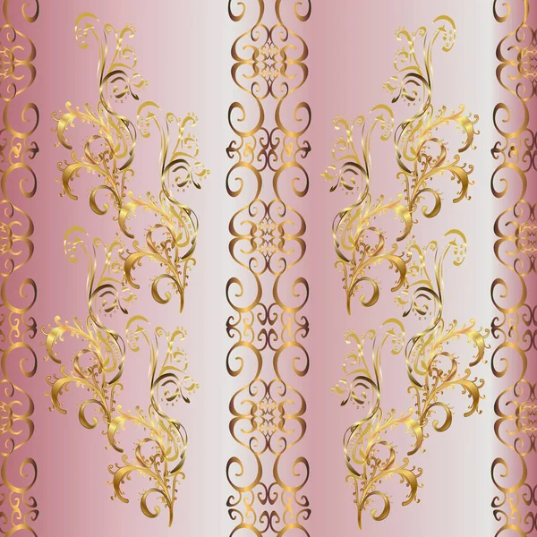 Класичний Вінтажний Фон Традиційний Орієнтальний Орнамент Класичний Золотий Візерунок Золотий — стокове фото