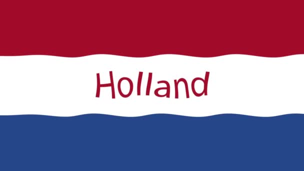 Rörelsematerial Bakgrund Med Färgglada Flagga Hollands Flagga Nederländerna — Stockvideo