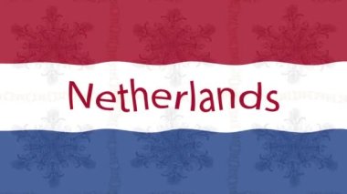 Renkli bayraklı hareketli arka plan görüntüleri. Hollanda bayrağı. Hollanda 'da..