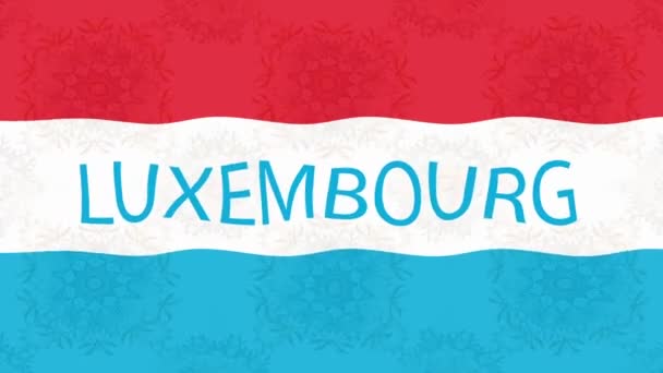 Bewegtbildhintergrund Mit Bunter Flagge Die Flagge Von Luxemburg — Stockvideo