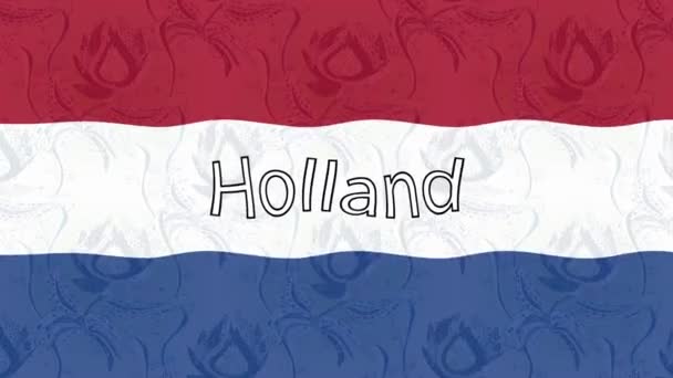 带有彩旗的运动画面背景 荷兰的国旗 — 图库视频影像