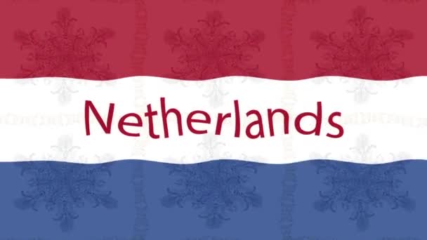 带有彩旗的运动画面背景 荷兰的国旗 — 图库视频影像
