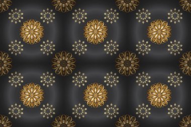 Klasik kahverengi ve gri geometrik süs. Ağ, tekstil ve duvar kağıtları için kusursuz desen. Basit bir şekilde. Raster illüstrasyonu.