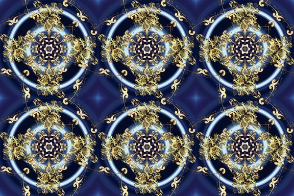 Tarafsız Mavi Renkli Bir Resim Lüks Geometrik Desen Klasik Tarzda — Stok fotoğraf