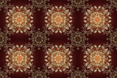Klasik raster sarısı, kusursuz desen. Çiçek süsü kumaş deseni, cam, çiçek desenli metal kırmızı, bej ve kahverengi renklerde altın elementler..