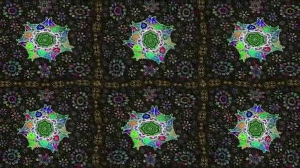 Materiał Filmowy Kolorowymi Elementami Kwiaty Klasyka Rodzaj Bandery — Wideo stockowe