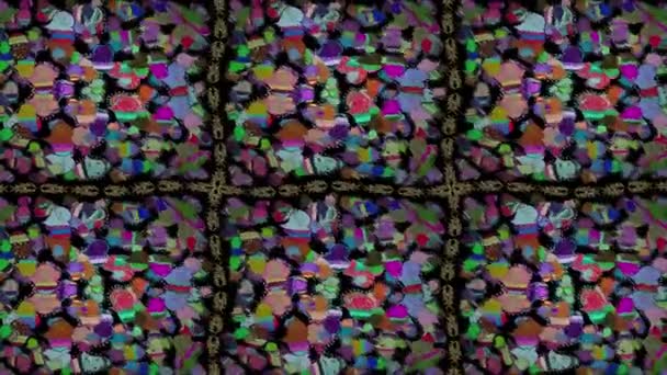 Фон Съемки Движения Красочными Элементами Цветы Винтажные Флаг — стоковое видео