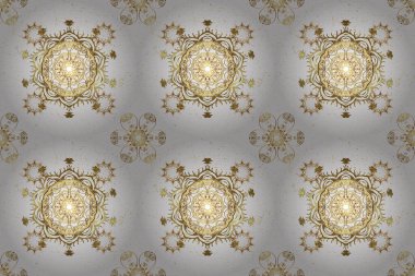 Altın karalama fantezi yapraklarından Raster soyut çiçek çelengi ve beyaz ve bej renkli bir çiçek. El yapımı dekoratif çerçeve, albüm kapağı, davetiye, tebrik kartı, klasik Art deco tarzı.