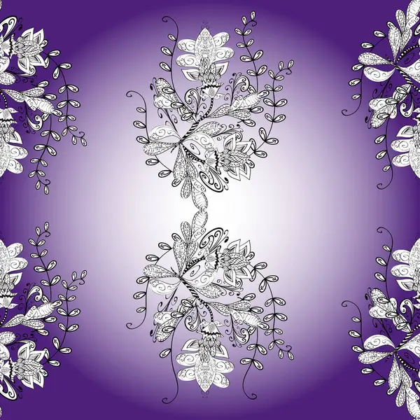 Varicolovioleta Ilustração Sem Emenda Neutra Branca Padrão Floral Bonito Flor — Fotografia de Stock