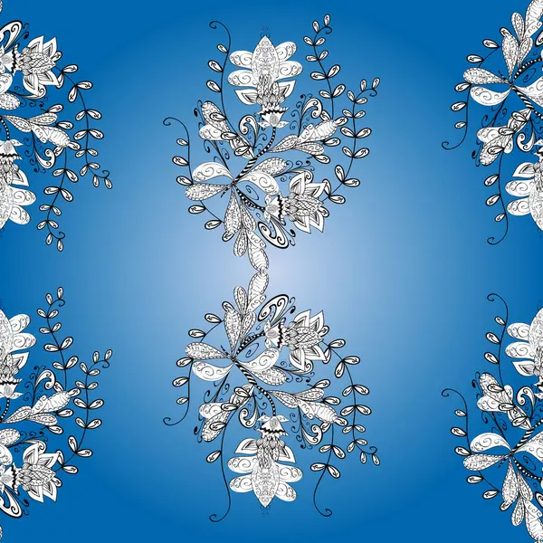 Stof Patroon Textuur Madeliefje Bloemen Detail Bloemen Blauwe Witte Zwarte — Stockfoto
