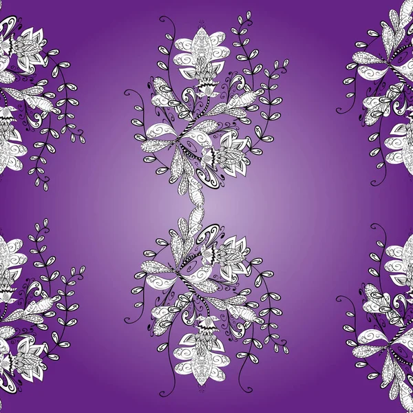 Fiori Tropicali Fiori Sui Colori Viola Bianco Neutro Camicia Senza — Vettoriale Stock