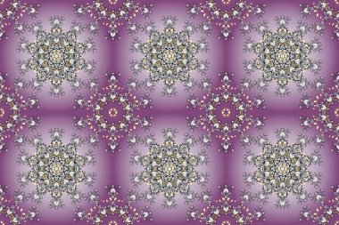 Raster illüstrasyonu. Şirin çiçek elementleri. Düz Çiçek Elementleri Tasarımı. Renkli Bahar Temalı Kusursuz Arkaplan. Kusursuz desenli. Moda desenli..